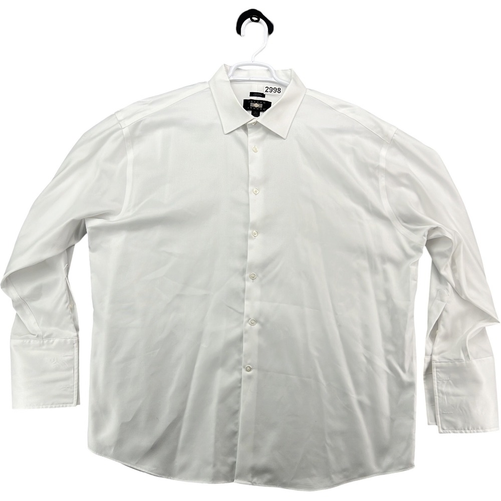 Joseph Abboud Dress Shirt Mens 18.5 34/35 White Non-Iron French Cuff Cotton